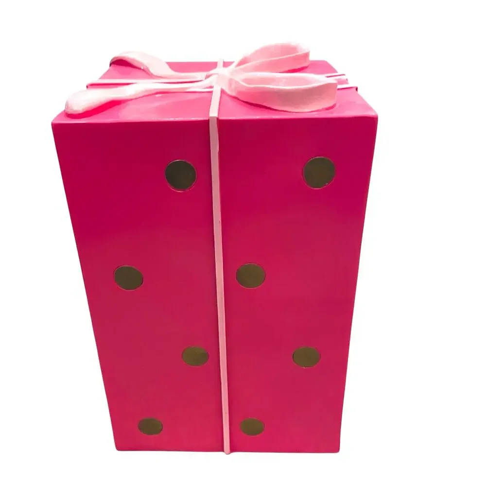 34th & Pine Pink Gold Polka Dot Christmas Present Bow Outdoor Holiday Decor New